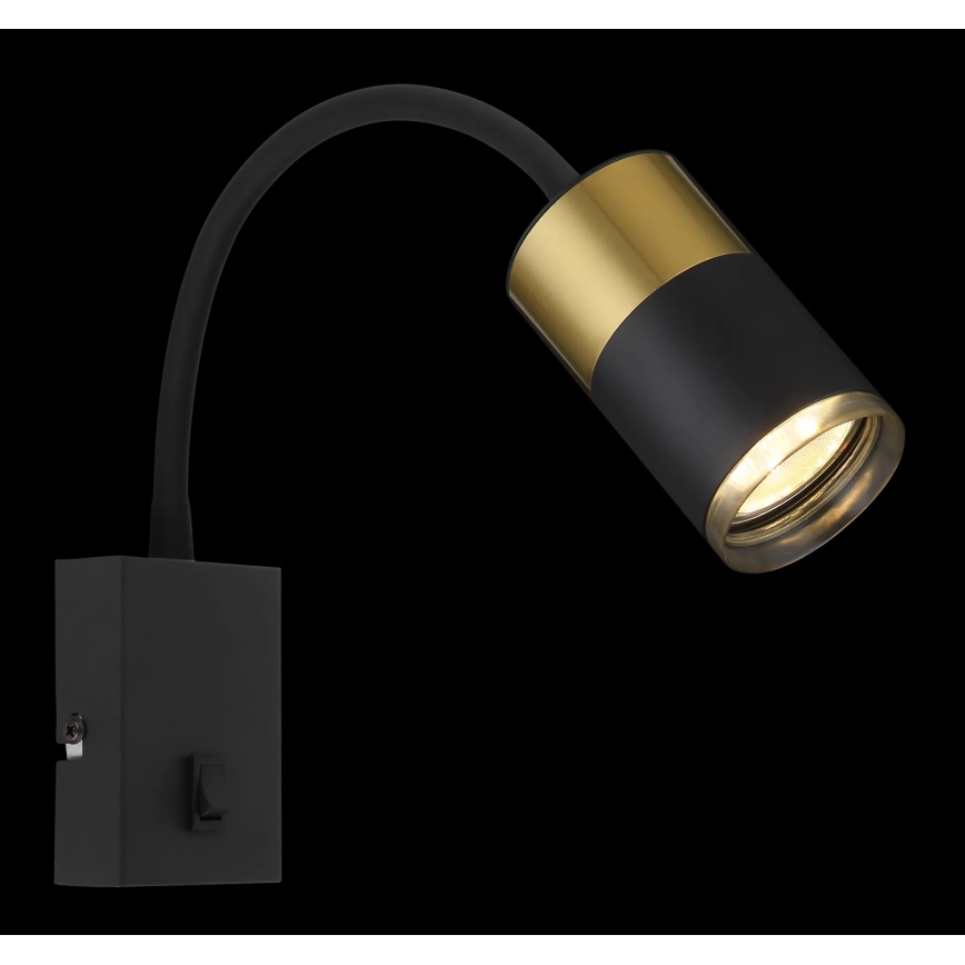 Globo - Настенный точечный светильник 1xGU10/25W/230V черный/золотистый