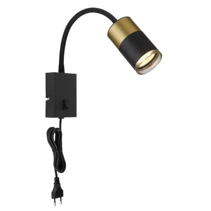 Globo - Настенный точечный светильник 1xGU10/25W/230V черный/золотистый
