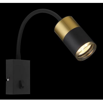 Globo - Настінний точковий світильник 1xGU10/25W/230V чорний/золотий