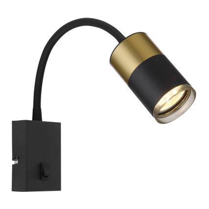 Globo - Настінний точковий світильник 1xGU10/25W/230V чорний/золотий