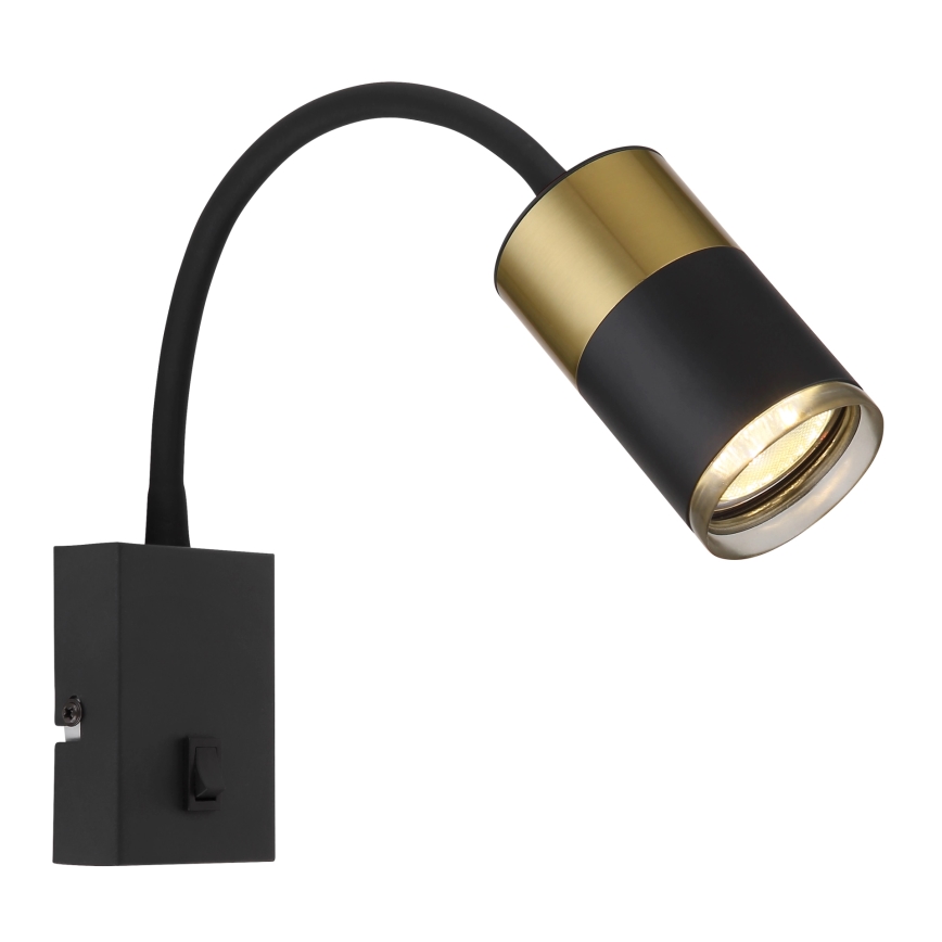 Globo - Настінний точковий світильник 1xGU10/25W/230V чорний/золотий
