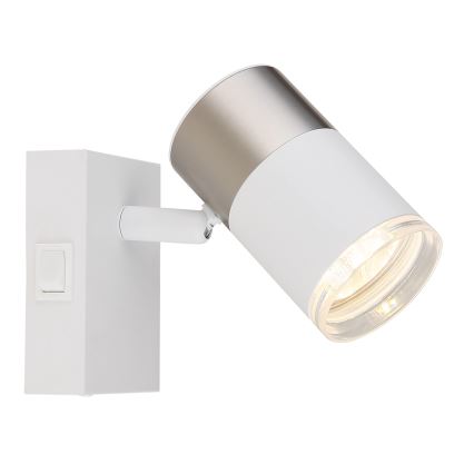 Globo - Настінний точковий світильник 1xGU10/25W/230V білий/матовий хром