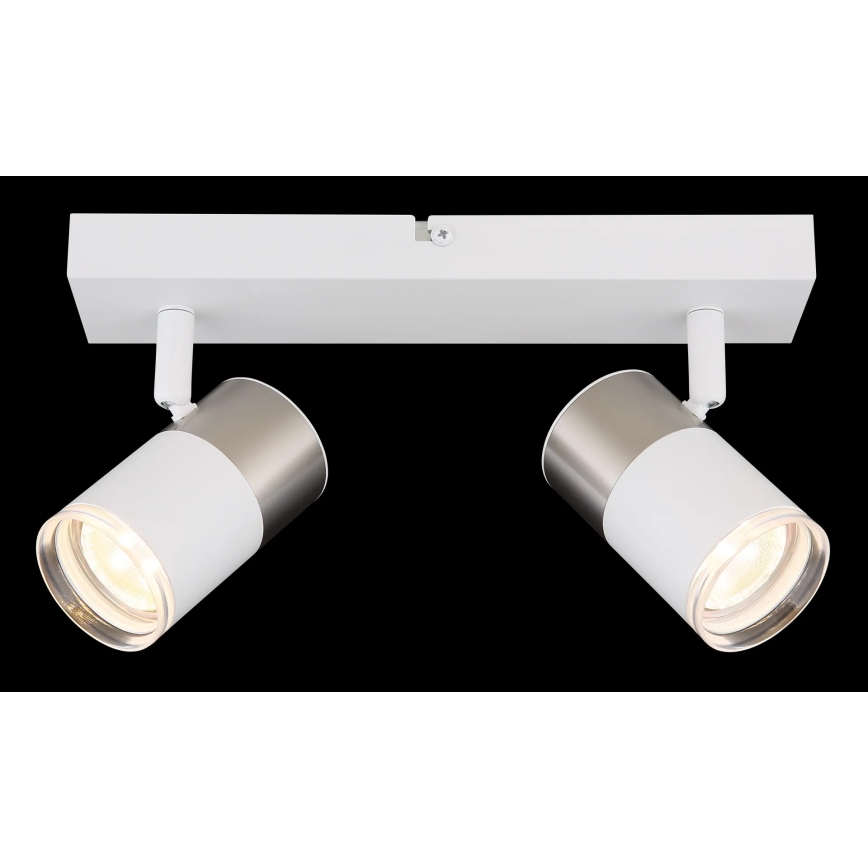 Globo - Точечный светильник 2xGU10/25W/230V белый/матовый хром
