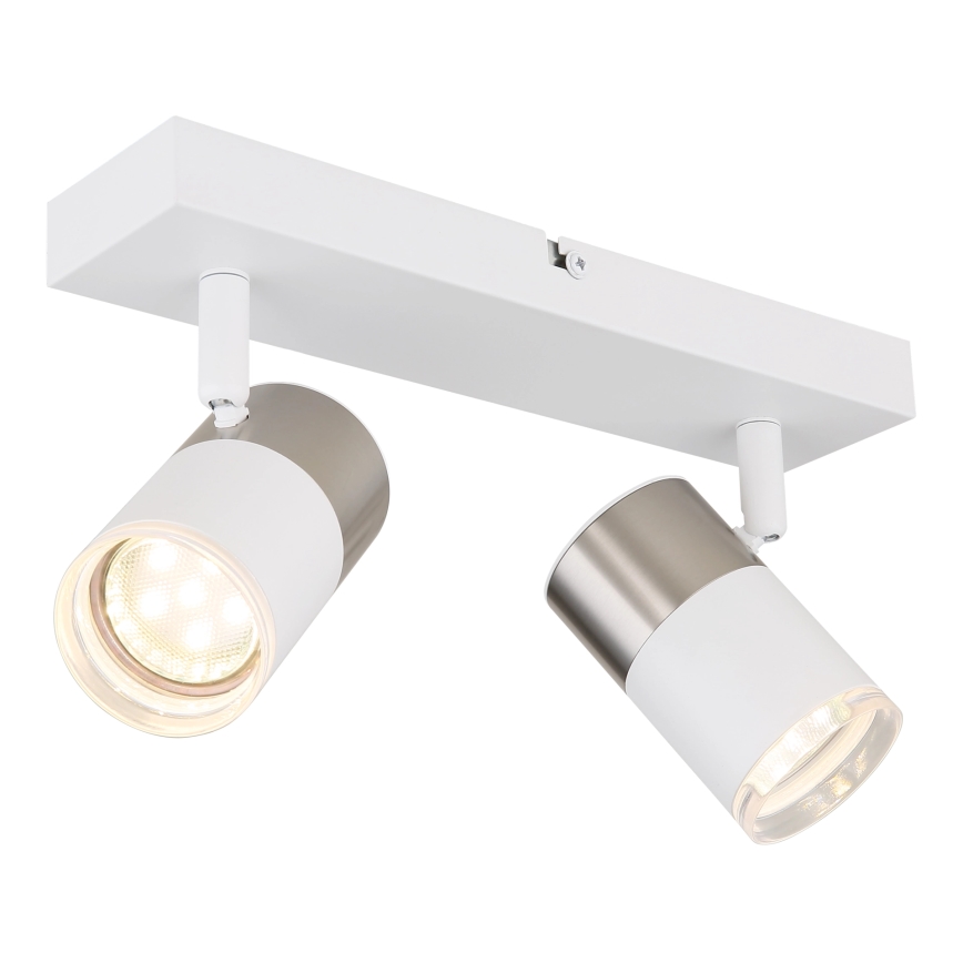 Globo - Точечный светильник 2xGU10/25W/230V белый/матовый хром