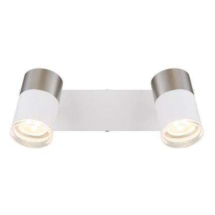 Globo - Точечный светильник 2xGU10/25W/230V белый/матовый хром