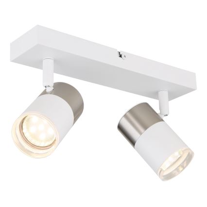 Globo - Точковий світильник 2xGU10/25W/230V білий/матовий хром