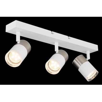 Globo - Точечный светильник 3xGU10/25W/230V белый/матовый хром