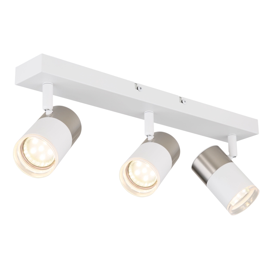 Globo - Точечный светильник 3xGU10/25W/230V белый/матовый хром