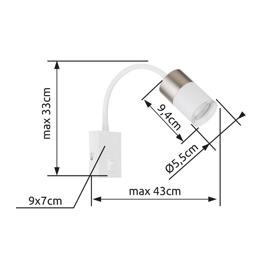 Globo - Настенный точечный светильник 1xGU10/25W/230V белый/матовый хром
