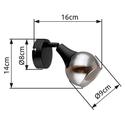 Globo - Настенный точечный светильник 1xE14/40W/230V черный