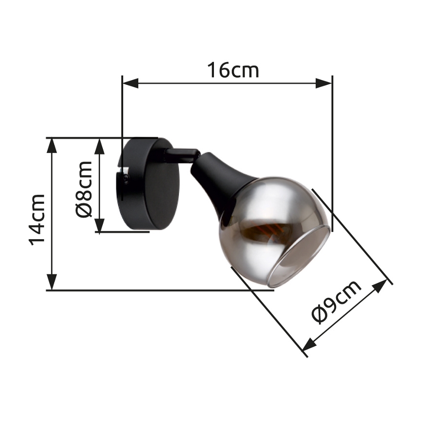 Globo - Настенный точечный светильник 1xE14/40W/230V черный