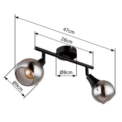 Globo - Точечный светильник 2xE14/40W/230V черный