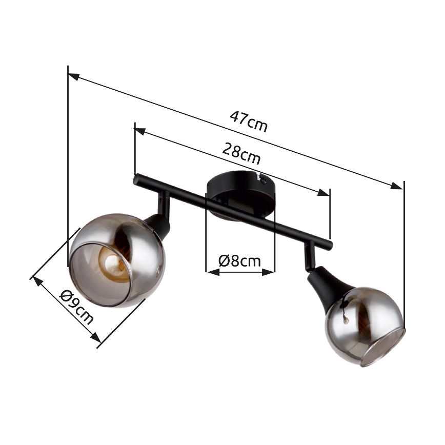 Globo - Точковий світильник 2xE14/40W/230V чорний