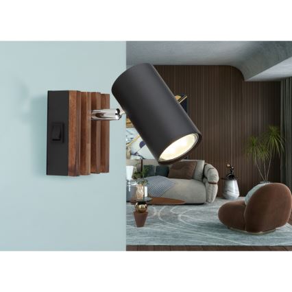 Globo - Настенный точечный светильник 1xGU10/25W/230V черный