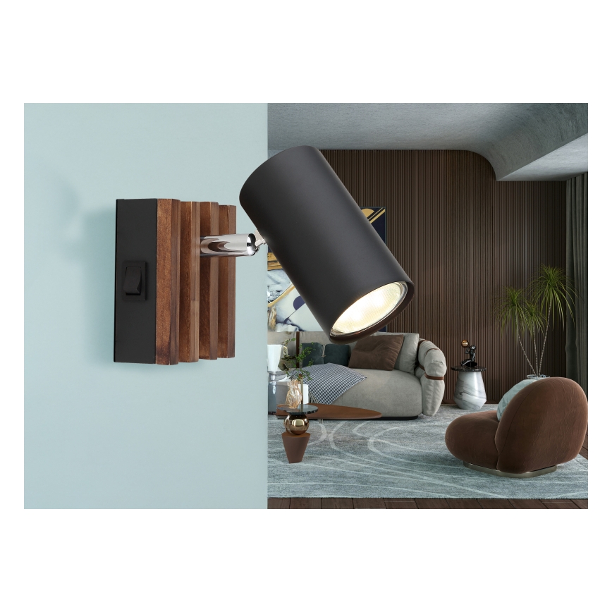 Globo - Настенный точечный светильник 1xGU10/25W/230V черный