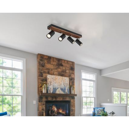 Globo - Точечный светильник 4xGU10/25W/230V черный