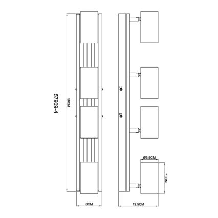 Globo - Точковий світильник 4xGU10/25W/230V чорний