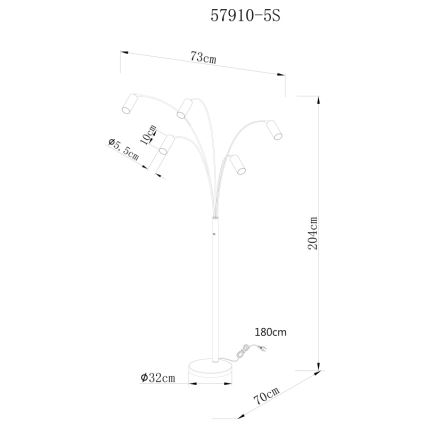 Globo - Торшер 5xGU10/35W/230V