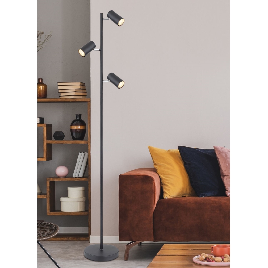 Globo - Торшер 3xGU10/5W/230V чорний