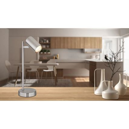 Globo - Настільна лампа 1xGU10/5W/230V матовий хром