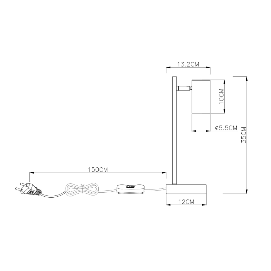 Globo - Настільна лампа 1xGU10/5W/230V чорний