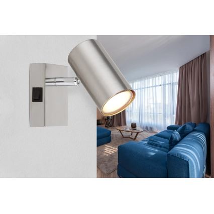 Globo - Настінний точковий світильник 1xGU10/25W/230V матовий хром