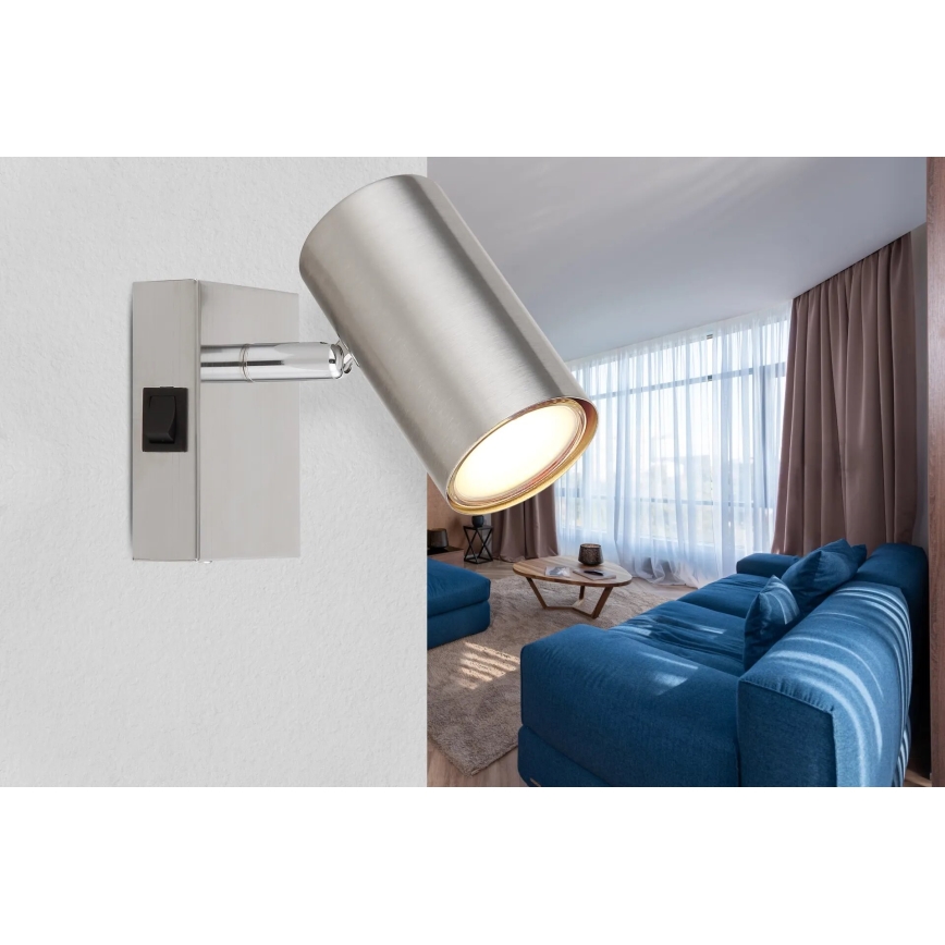Globo - Настінний точковий світильник 1xGU10/25W/230V матовий хром