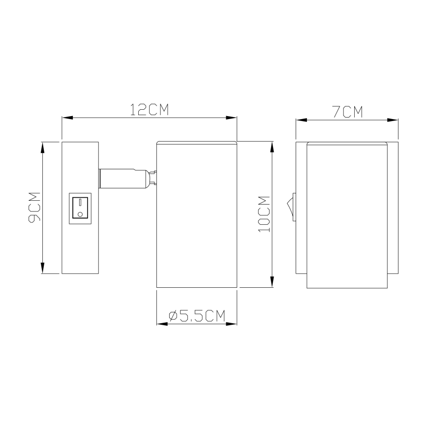 Globo - Настенный точечный светильник 1xGU10/25W/230V черный