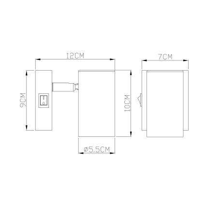 Globo - Настенный точечный светильник 1xGU10/25W/230V серый/коричневый