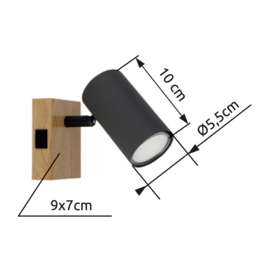 Globo - Настенный точечный светильник 1xGU10/25W/230V серый/коричневый