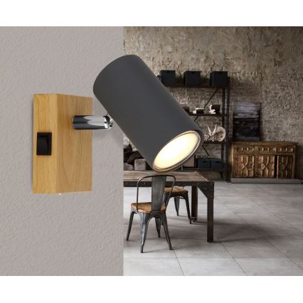 Globo - Настінний точковий світильник 1xGU10/25W/230V сірий/коричневий