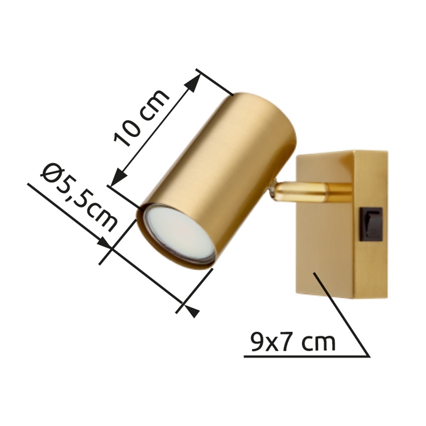 Globo - Настінний точковий світильник 1xGU10/25W/230V золотий