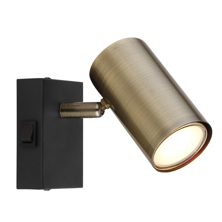 Globo - Настенный точечный светильник 1xGU10/25W/230V черный/латунь