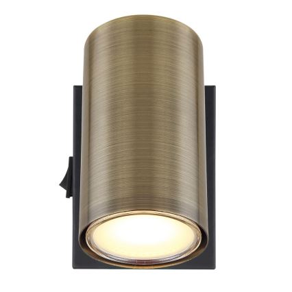 Globo - Настенный точечный светильник 1xGU10/25W/230V черный/латунь
