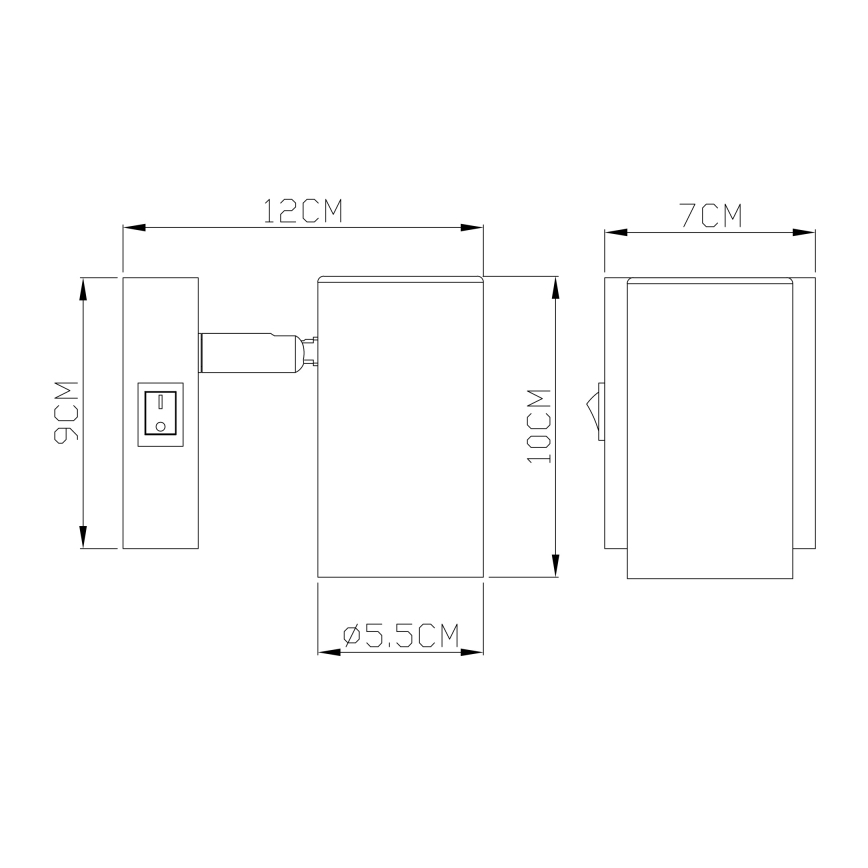 Globo - Настенный точечный светильник 1xGU10/25W/230V черный/латунь