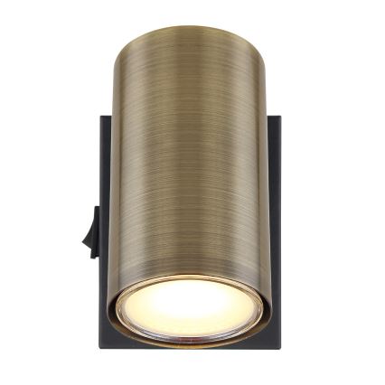 Globo - Настінний точковий світильник 1xGU10/25W/230V чорний/латунь