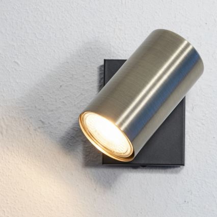 Globo - Настінний точковий світильник 1xGU10/25W/230V чорний/латунь