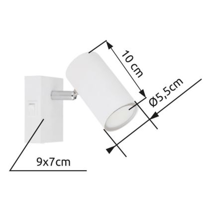 Globo - Настенный точечный светильник 1xGU10/25W/230V белый