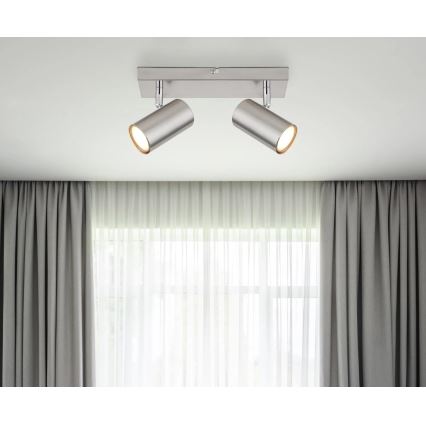 Globo - Точковий світильник 2xGU10/25W/230V матовий хром