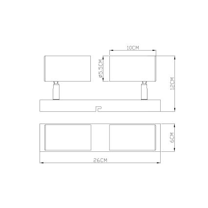 Globo - Точечный светильник 2xGU10/35W/230V черный