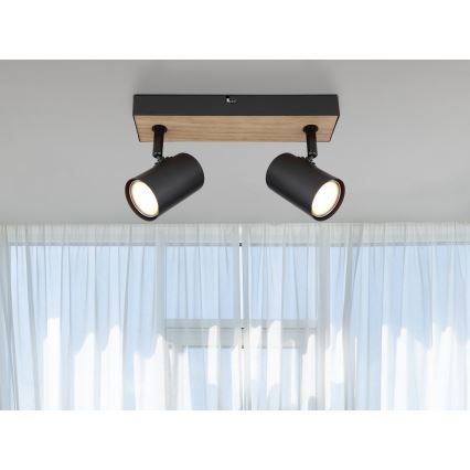 Globo - Точковий світильник 2xGU10/35W/230V чорний/коричневий