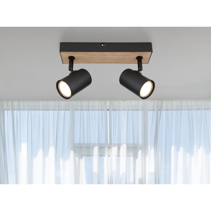 Globo - Точковий світильник 2xGU10/35W/230V чорний/коричневий