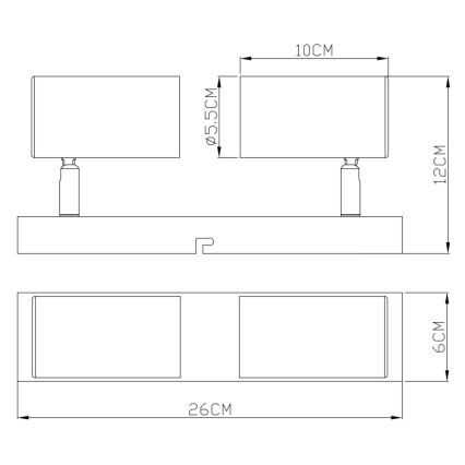 Globo - Точечный светильник 2xGU10/35W/230V серый/коричневый