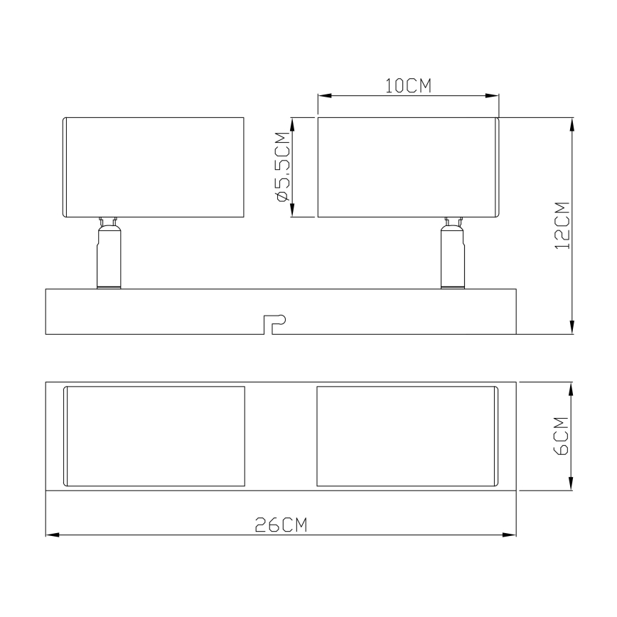 Globo - Точечный светильник 2xGU10/35W/230V серый/коричневый