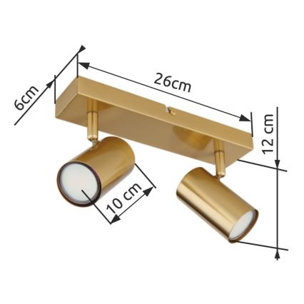 Globo - Точковий світильник 2xGU10/35W/230V золотий