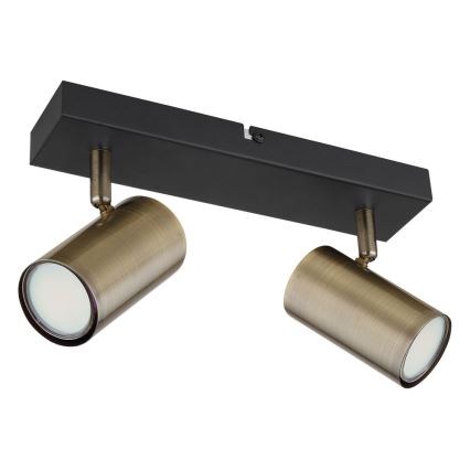 Globo - Точечный светильник 2xGU10/35W/230V черный/латунь