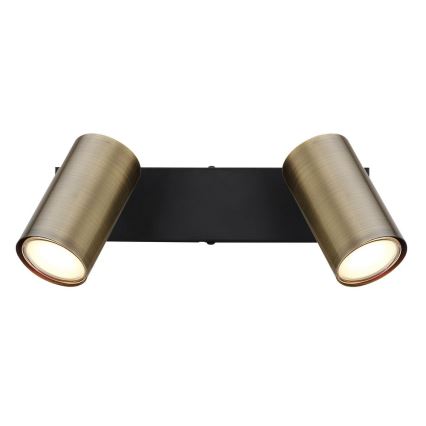 Globo - Точечный светильник 2xGU10/35W/230V черный/латунь