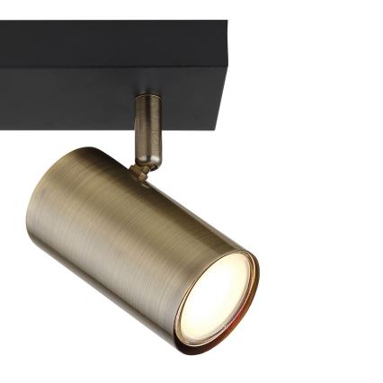 Globo - Точечный светильник 2xGU10/35W/230V черный/латунь