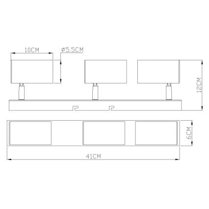 Globo - Точечный светильник 3xGU10/35W/230V черный