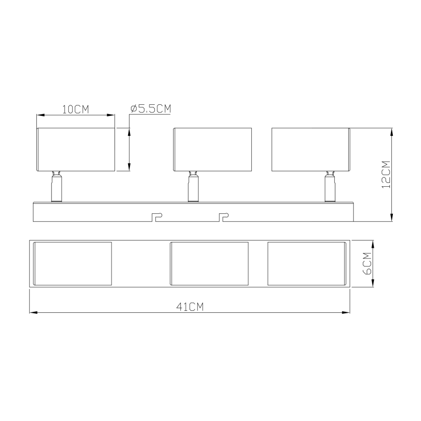 Globo - Точечный светильник 3xGU10/35W/230V черный